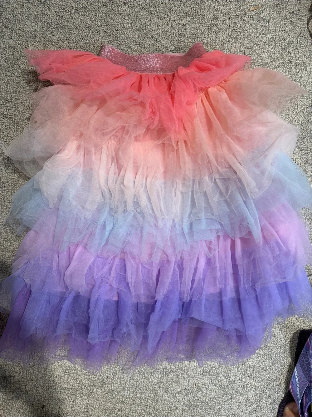 Lola + The Boys Ombre Layered Tulle Skirt - Coral, Pink, Lavender, Purple